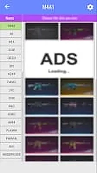 Skin Tools Pro weapon skins list for Free Fire guns such as M4A1
